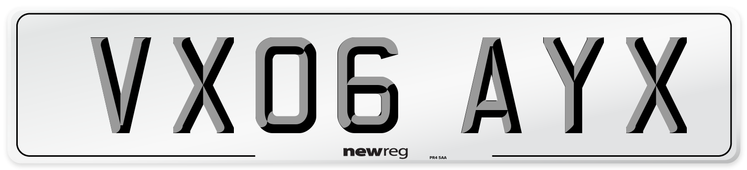 VX06 AYX Number Plate from New Reg